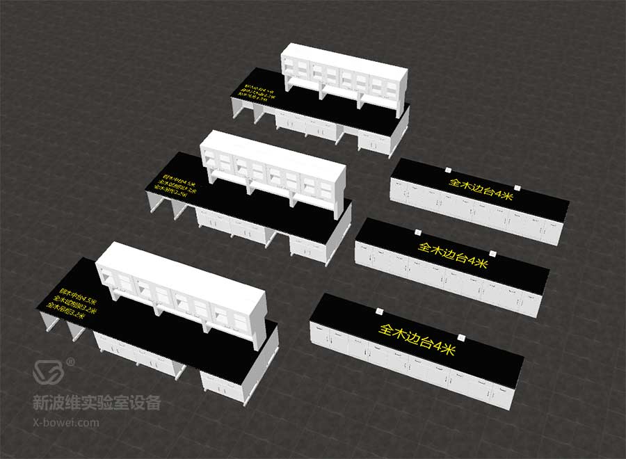 天津市生物技术有限公司实验室工作台-设计效果图